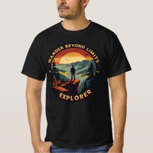 Camiseta Wander Beyond Limits Retro Explorer Adventure