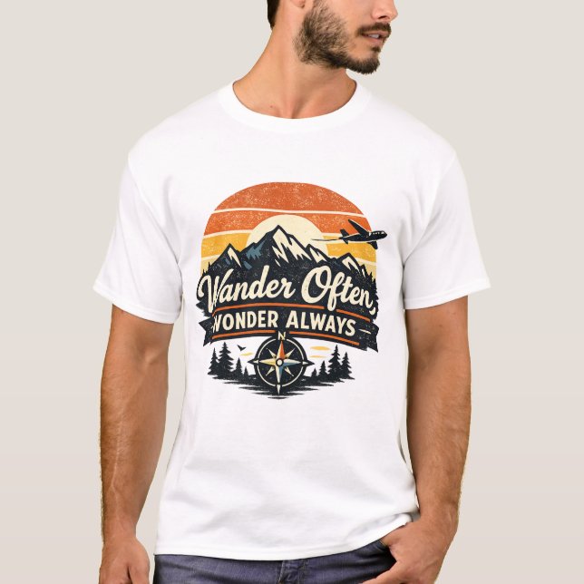 Camiseta Wander Often, Wonder Always (Anverso)