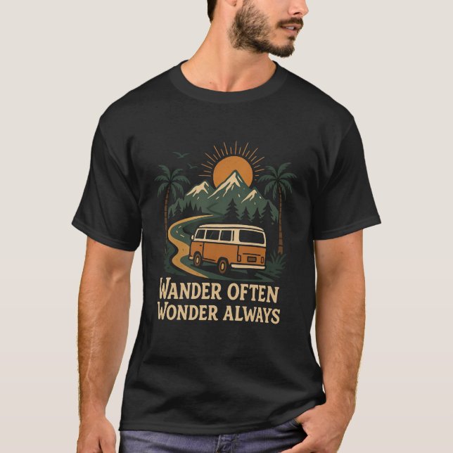 Camiseta Wander Often Wonder Always – Retro Van tshirt (Anverso)