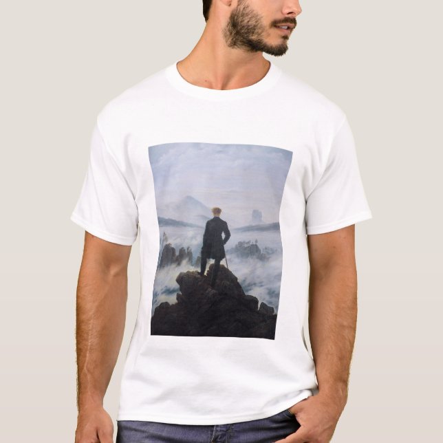 Camiseta Wanderer de Friedrich sobre el mar de la niebla (Anverso)