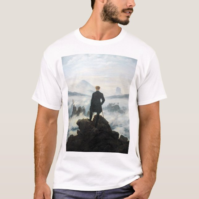 Camiseta Wanderer por encima del mar de niebla, Friedrich (Anverso)