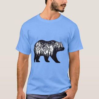 Camiseta Wanderlust California Bear Silhouette with Mountai