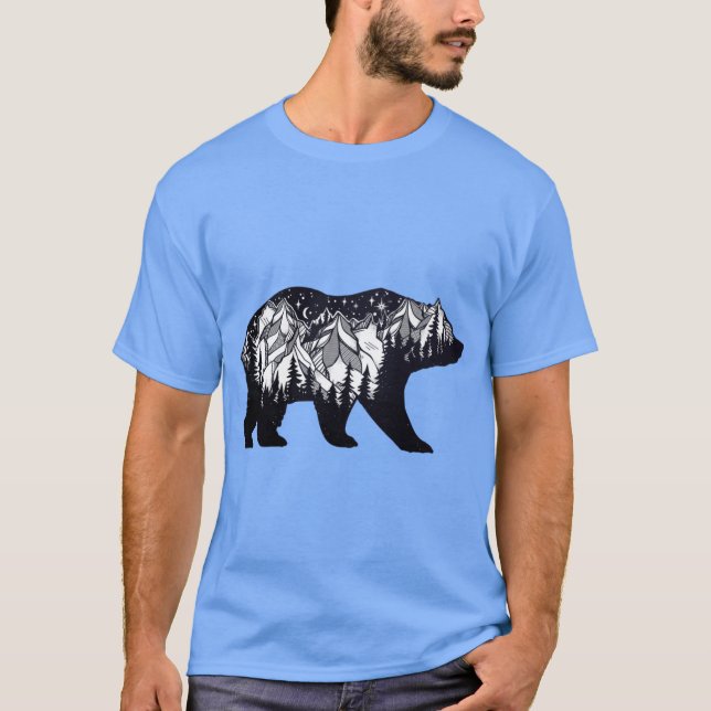 Camiseta Wanderlust California Bear Silhouette with Mountai (Anverso)