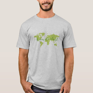Camiseta Wanderlust, mapa del mundo