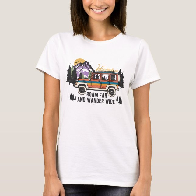 Camiseta Wanderlust Roam Far Y Wander Wide (Anverso)