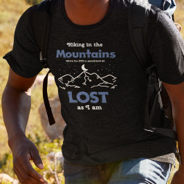 Camiseta Wandern in den Bergen, wo das GPS verloren ist