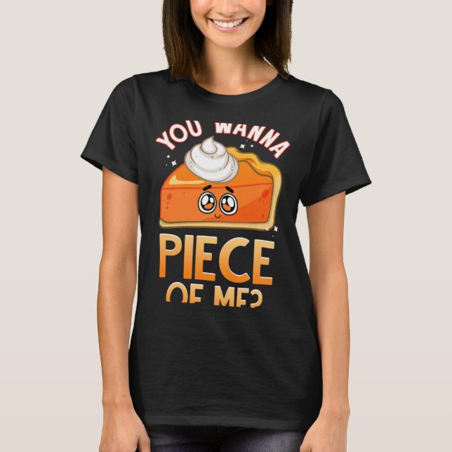 Camiseta Wanna Piece De Mí Divertido Cae Calabaza Pun Pie E (Anverso)