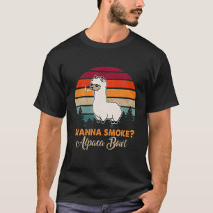 Camiseta Wanna Smoke Alpaca Bowl Funny Alpaca