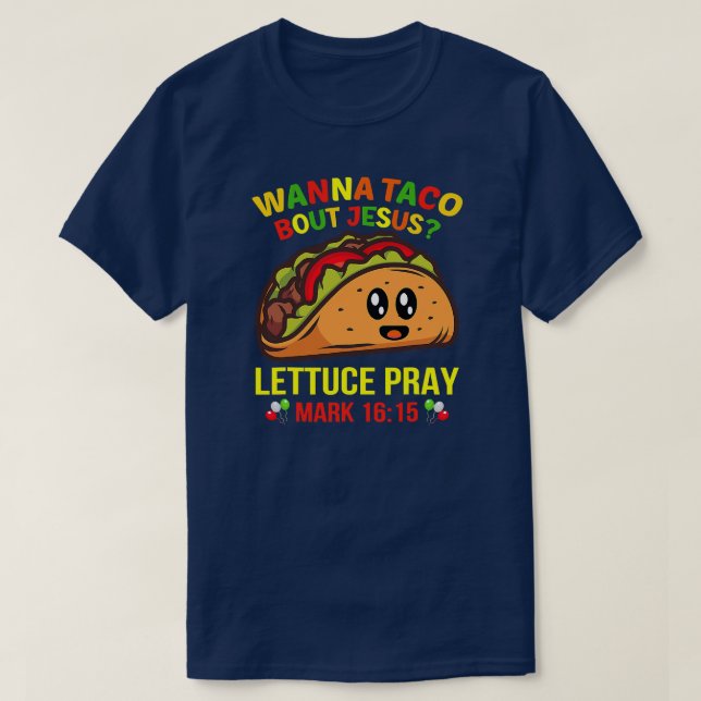 Camiseta Wanna Taco sobre Jesús Cinco De Mayo Mujeres Pun (Diseño del anverso)