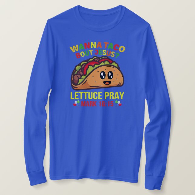 Camiseta Wanna Taco sobre Jesús Cinco De Mayo Mujeres Pun (Anverso del diseño)