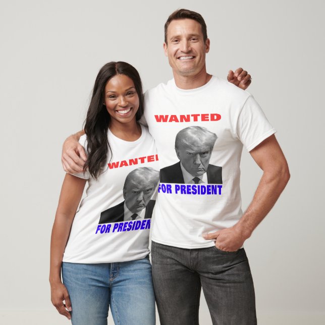 Camiseta Wanted For President ---2024---Donald trump (Unisexo)