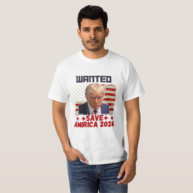 Camiseta Wanted Save America 2024 - Never Surrender  (Anverso completo)