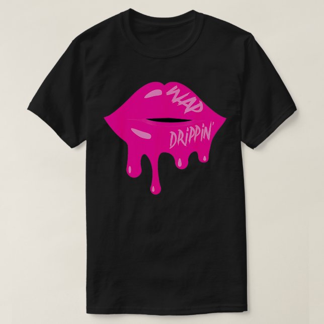 Camiseta WAP de moda Juicy Wet Lips Adulto Hip Hop Rap Rega (Diseño del anverso)