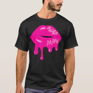 Camiseta WAP de moda Juicy Wet Lips Adulto Hip Hop Rap Rega