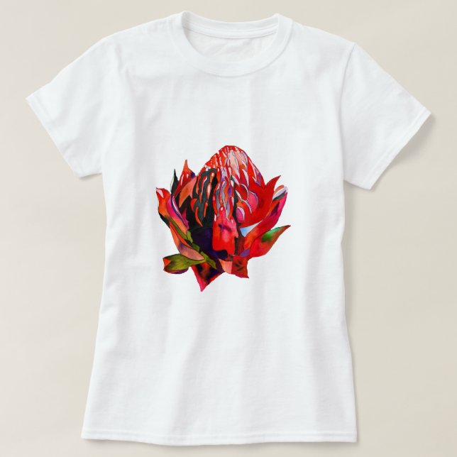 Camiseta Waratah Flor acuática australiana (Diseño del anverso)