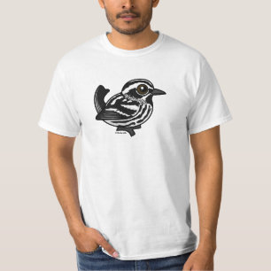 Camiseta Warbler blanco y negro birdorable
