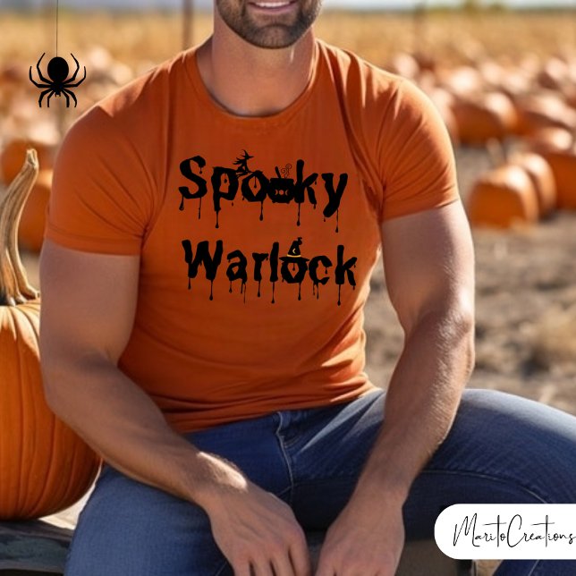 Camiseta Warlock,Funny Halloween Shirt for Men,Spooky Scary (Subido por el creador)