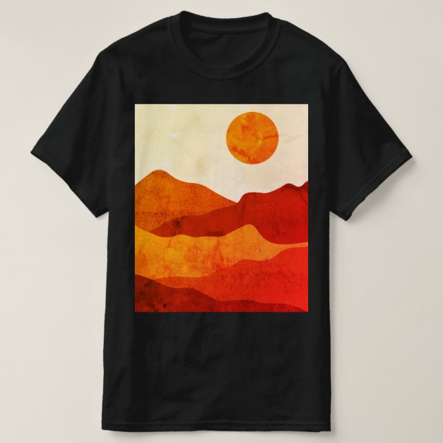 Camiseta Warm Abstract Boho Desert Mountains Landscape  (Diseño del anverso)