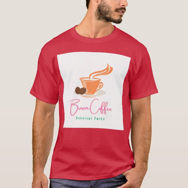 Camiseta Warm Coffee Cup with Beans Illustration retro (Anverso)