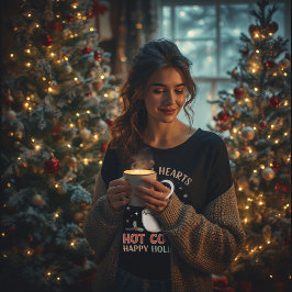 Camiseta Warm Hearts Hot Cocoa Happy Holidays – Cozy