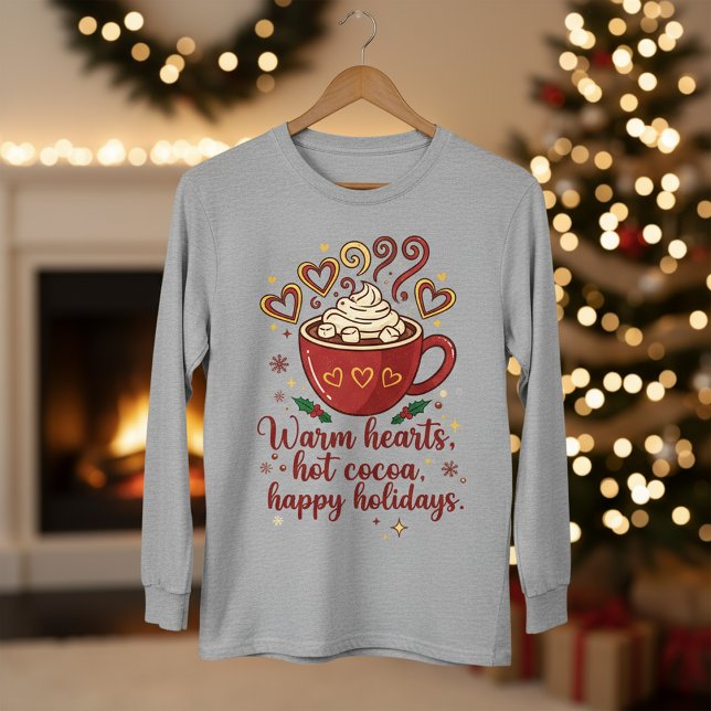 Camiseta Warm Hearts Hot Cocoa Happy Holidays Quote (Subido por el creador)