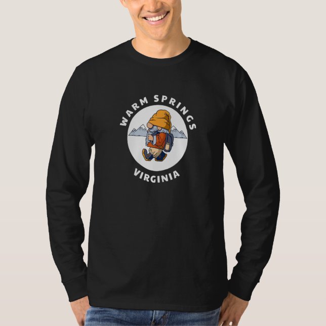 Camiseta Warm Springs Virginia Mountains Hiking Gnome VA So (Anverso)