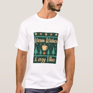 Camiseta Warm Wishes & Cozy Vibes Winter Coffee T-Shirt
