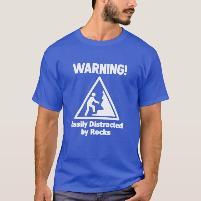 Camiseta Warning Easily Distracted By Rocks Geologist boy (Anverso)