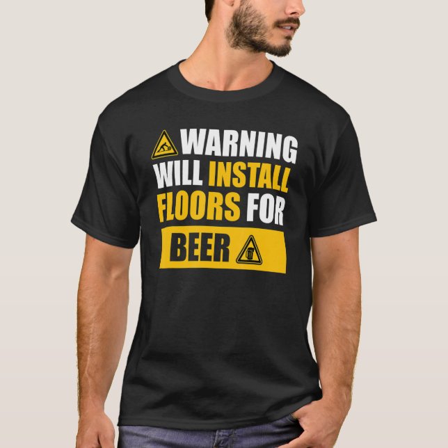 Camiseta warning  floor contractor apparel Floor installing (Anverso)