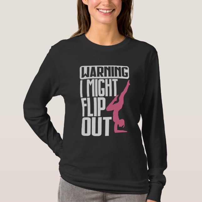 Camiseta Warning I Might Flip Ou Gymnastics Gymnast (Anverso)