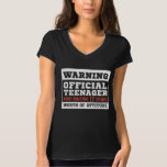 Camiseta Warning Official Teenager May Contain 13 Years Att<br><div class="desc">Funny 13th birthday party design for the boy or girl who is turning 13 years old and becoming an official teenager</div>