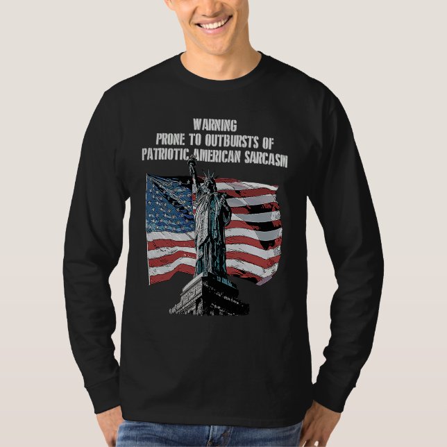 Camiseta Warning Prone to Outbursts Patriotic 4th of July P (Anverso)