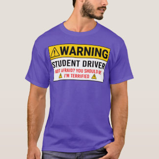 Camiseta Warning Student Driver Car Safety Vehicle New retr