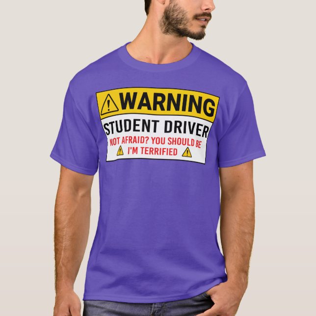 Camiseta Warning Student Driver Car Safety Vehicle New retr (Anverso)