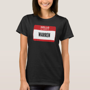 Camiseta Warren Name Tag, Hola Mi Nombre Es Warren