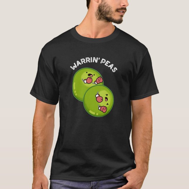 Camiseta Warrin Peace Funny Pea Pun Dark BG (Anverso)