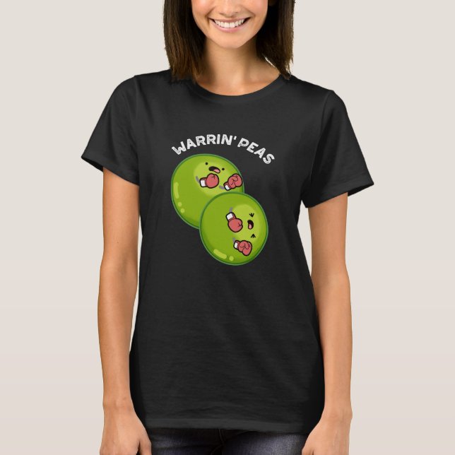 Camiseta Warrin Peace Funny Pea Pun Dark BG (Anverso)