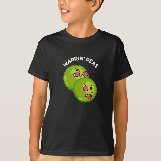 Camiseta Warrin Peace Funny Pea Pun Dark BG (Anverso)