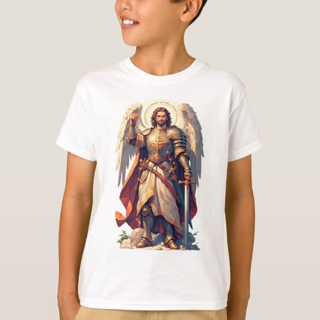 Camiseta Warrior Archangel Michael Kid's Tee Shirt (Anverso)
