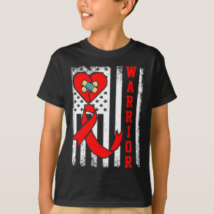 Camiseta Warrior Chd Heart Disease Awareness Red Ribbon Ame