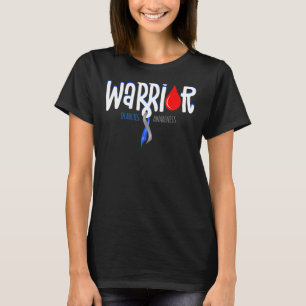 Camiseta Warrior Diabetes Awareness Mes Blue & Grey Ribbo