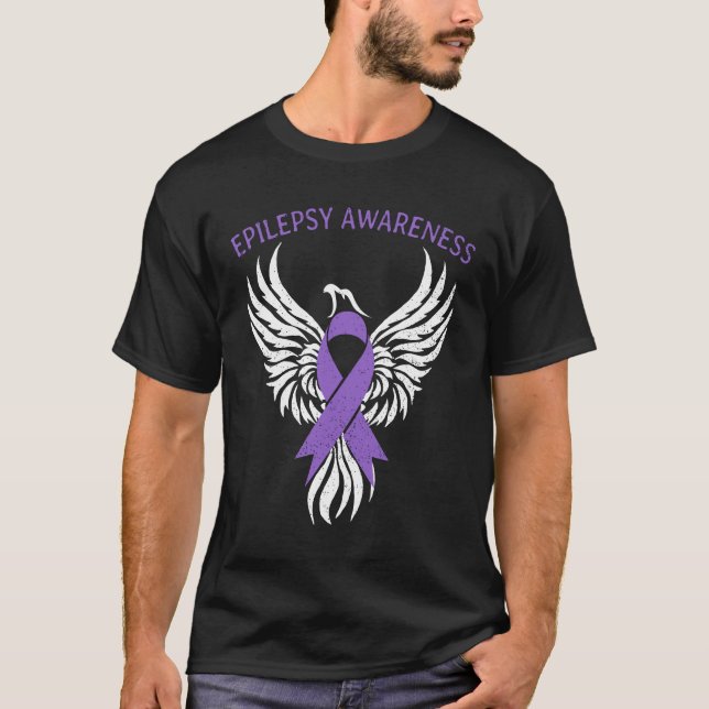 Camiseta Warrior Epilepsy Awareness Mes Regalo Púrpura Ribb (Anverso)