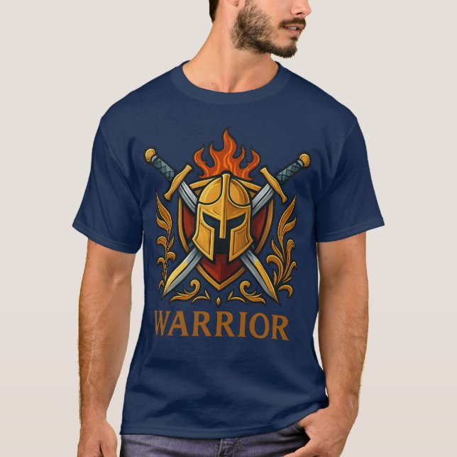 Camiseta Warrior — Força e Coragem no Combate (Anverso)