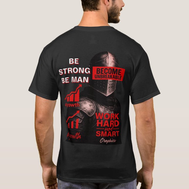 Camiseta Warrior Motivational Quote T-Shirt Lead with Power (Reverso)
