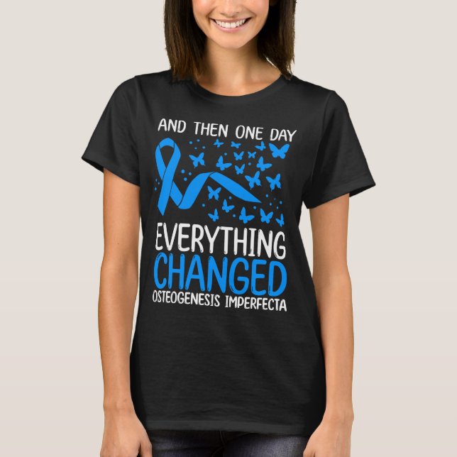 Camiseta Warrior Ribbon Osteogenesis Imperfecta Awareness (Anverso)