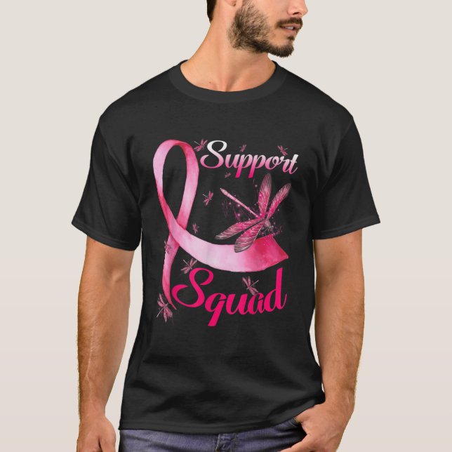 Camiseta Warrior Support Squad Dragonfly Breast Cancer Awar (Anverso)