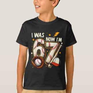 Camiseta Was 6 7 birthday boy baseball funny 6 7 meme kids