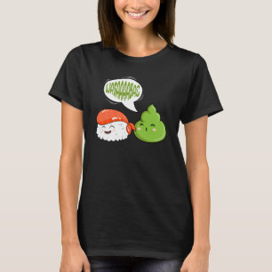 Camiseta Wasabi Salmon Sushi Pasta de Horseras Japonesa Con