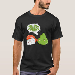 Camiseta Wasabi Salmon Sushi Pasta de Horseras Japonesa Con