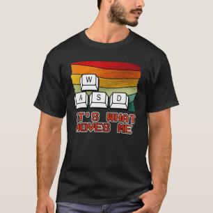Camiseta WASD Es lo que me mueve Funny PC Gamer Retro_1